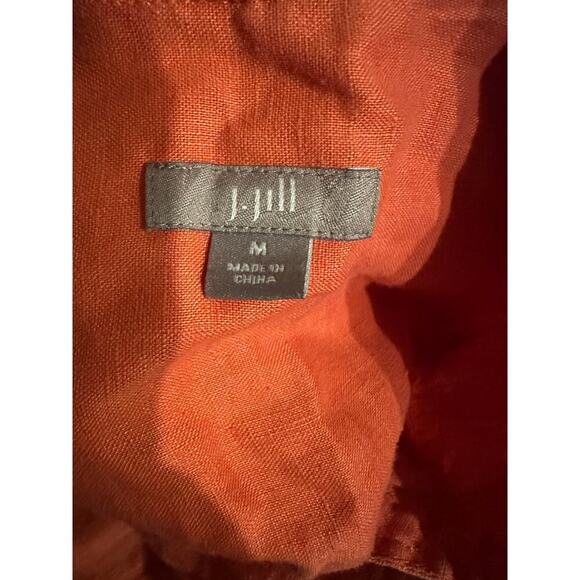 J Jill Long Sleeve 100% Linen Tunic Shirt Women Medium Summer Spring Cottage - Picture 2 of 10